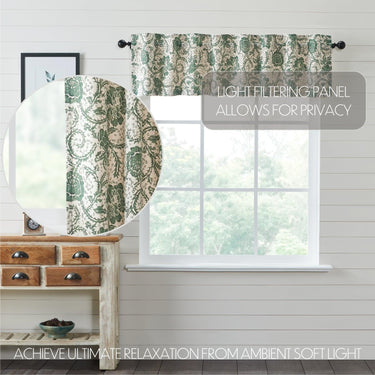 Dorset Green Floral Valance Curtain 16x60 VHC Brands - The Fox Decor